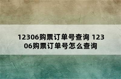 12306购票订单号查询 12306购票订单号怎么查询